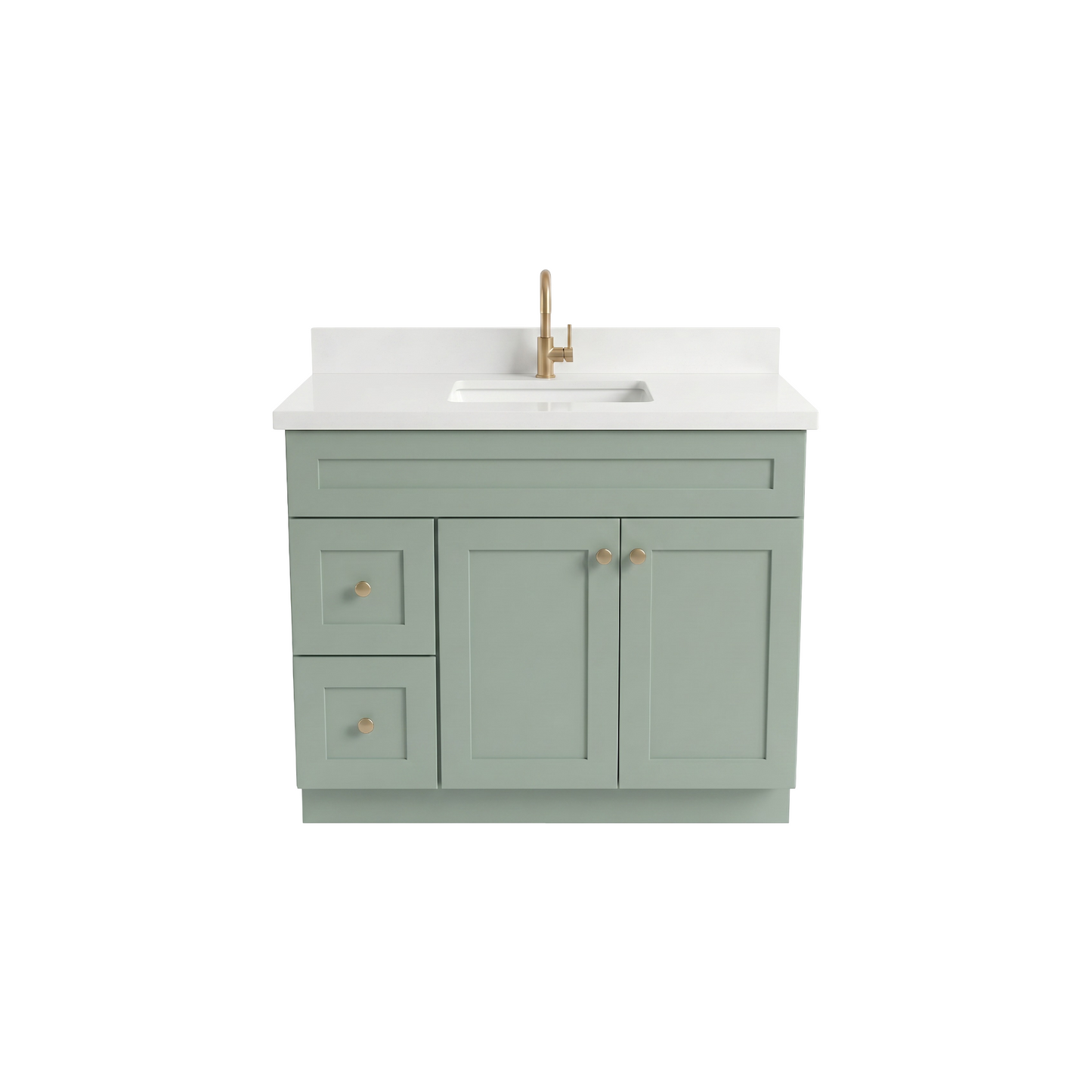 42" Olive Green Shaker Vanity – Single Sink