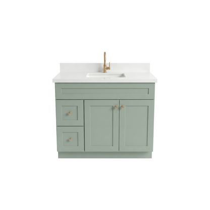 42" Olive Green Shaker Vanity – Single Sink