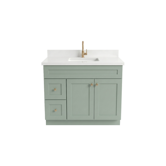 42" Olive Green Shaker Vanity – Single Sink