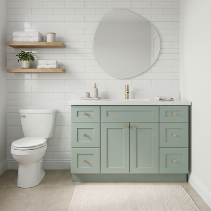 48" Olive Green Shaker Vanity – Single Sink