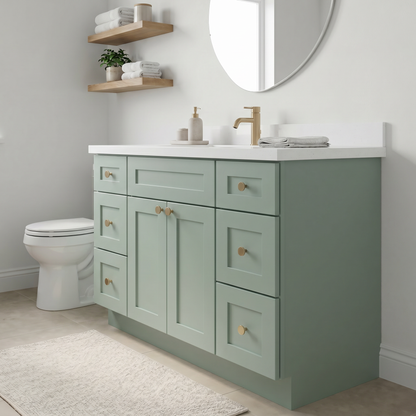 48" Olive Green Shaker Vanity – Single Sink