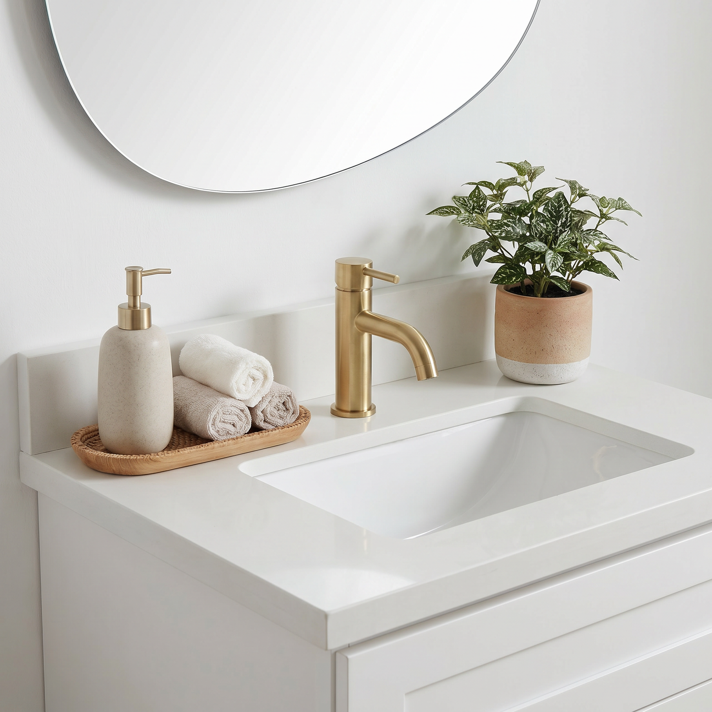 24" White Shaker Vanity – Single Sink