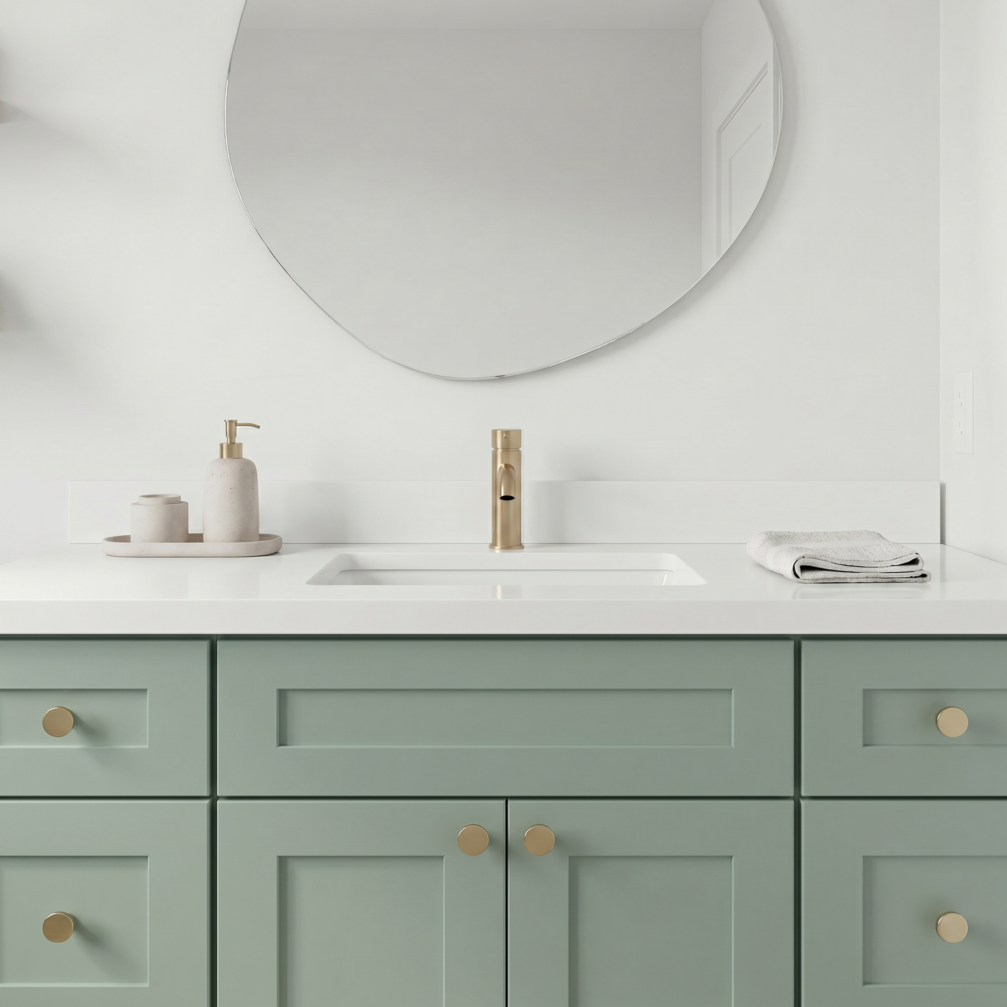 48" Olive Green Shaker Vanity – Single Sink