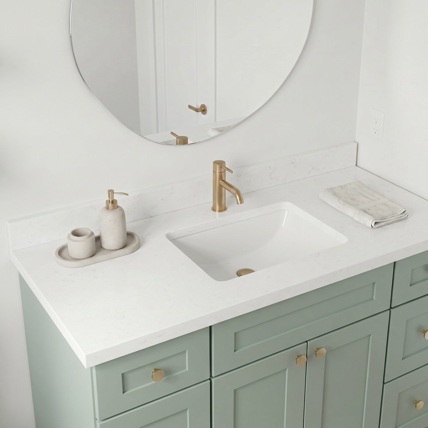 48" Olive Green Shaker Vanity – Single Sink