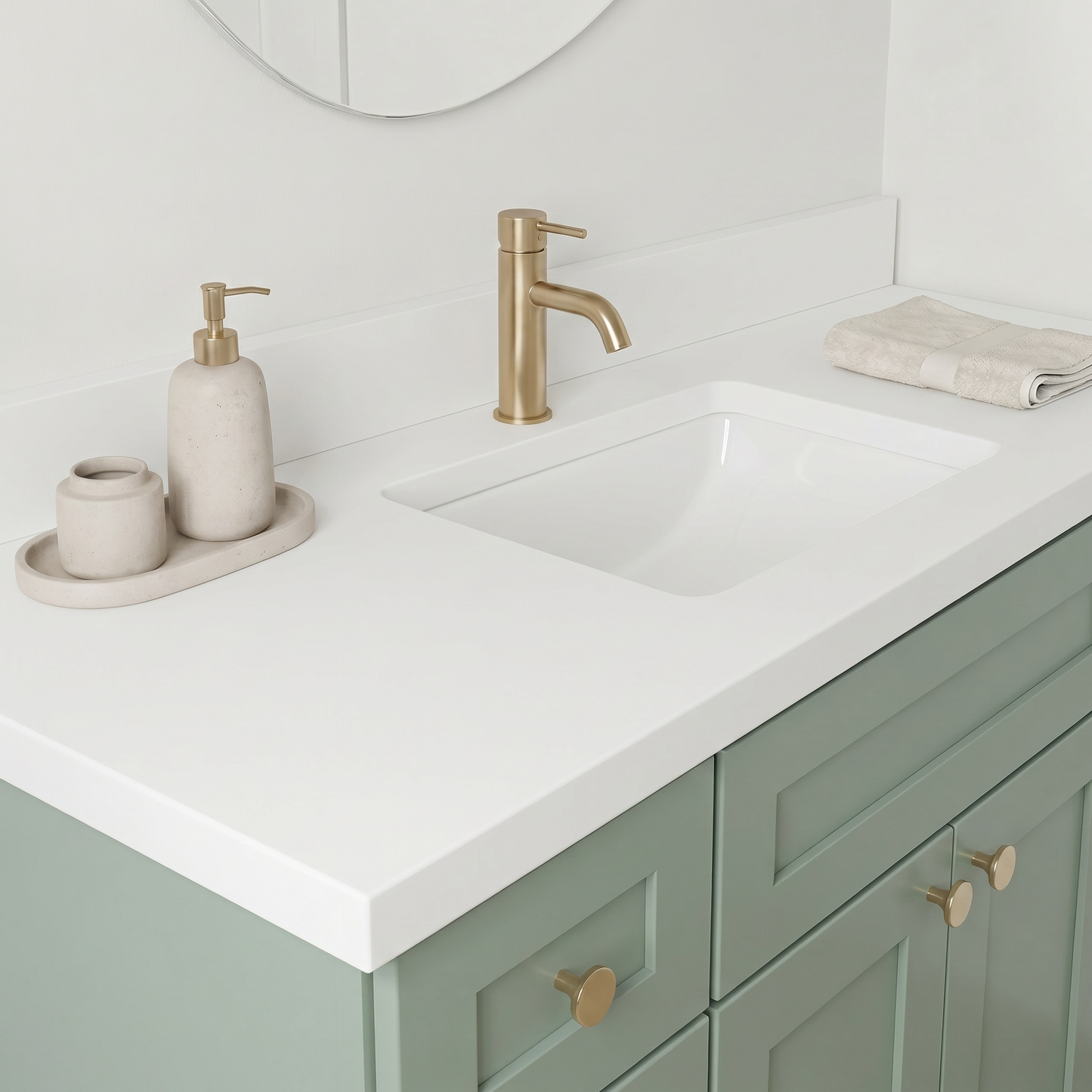 48" Olive Green Shaker Vanity – Single Sink