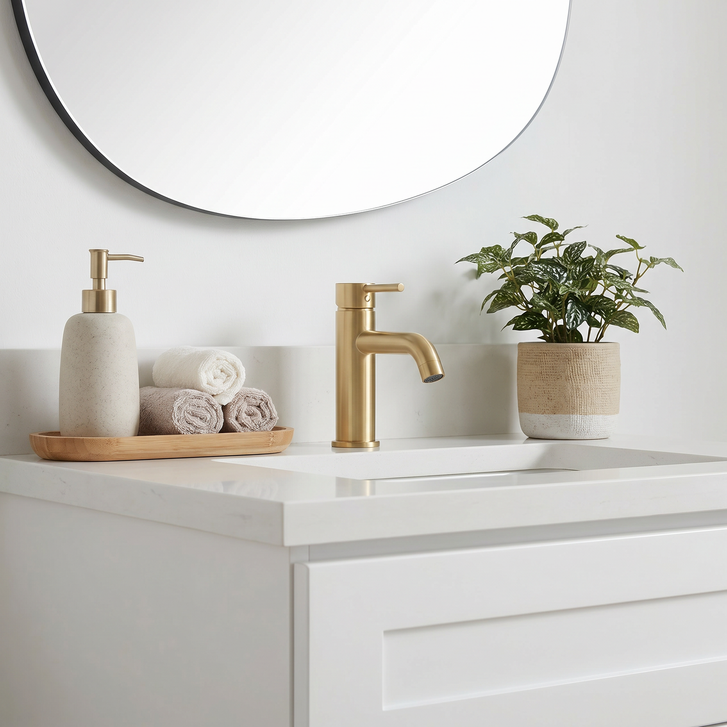 24" White Shaker Vanity – Single Sink