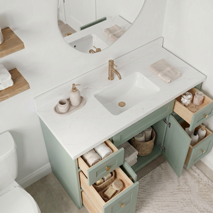 48" Olive Green Shaker Vanity – Single Sink