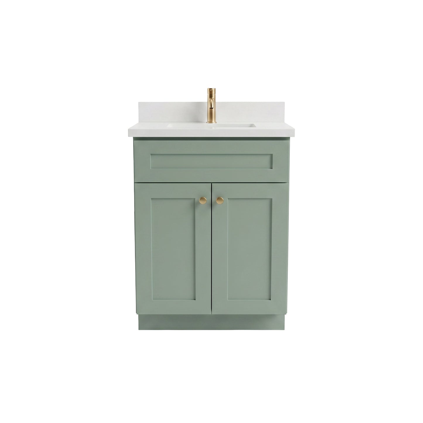 24" Olive Green Shaker Vanity – Single Sink