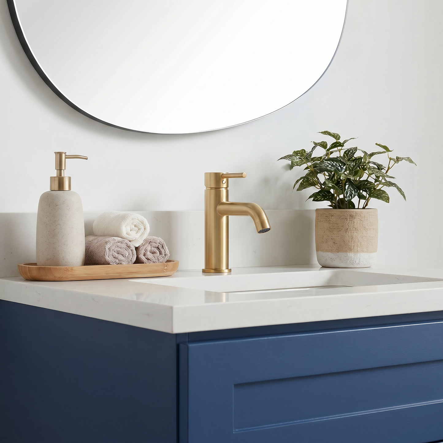 24" Navy Blue Shaker Vanity - Single Sink