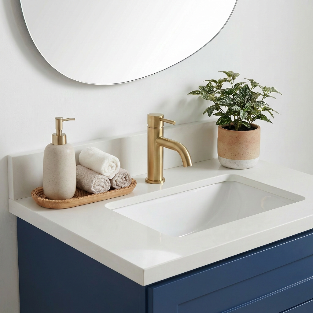 24" Navy Blue Shaker Vanity - Single Sink