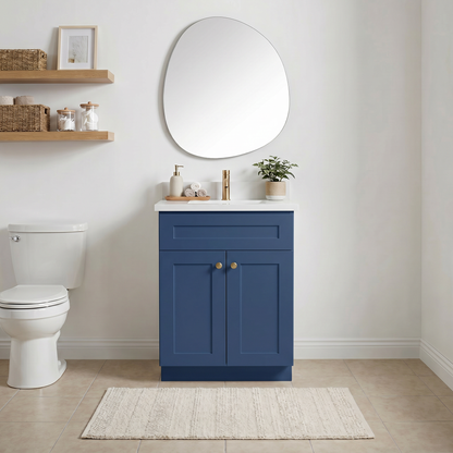 24" Navy Blue Shaker Vanity - Single Sink
