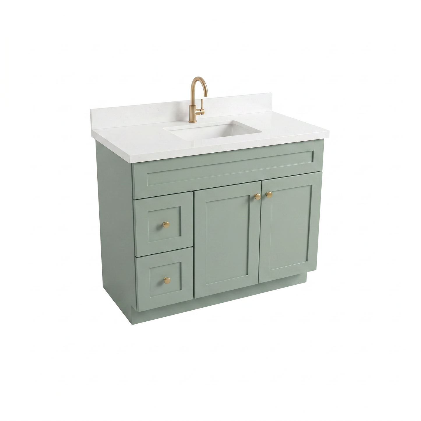 42" Olive Green Shaker Vanity – Single Sink