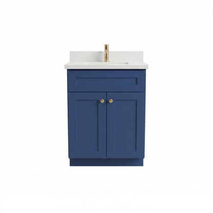24" Navy Blue Shaker Vanity - Single Sink