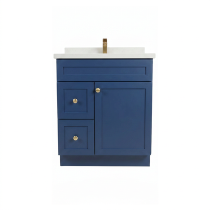 30" Navy Blue Shaker Vanity - Single Sink