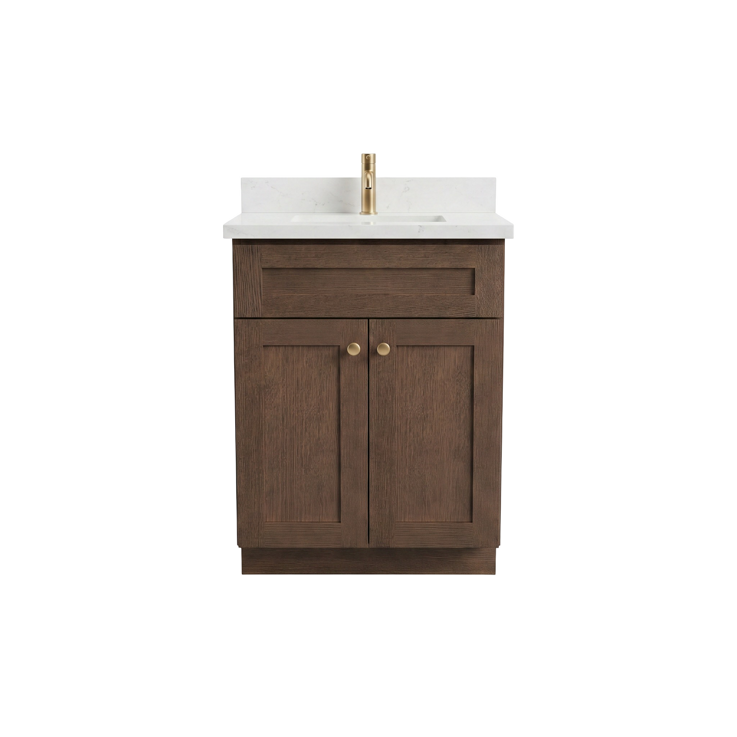 24" Coffee Bean Oak Shaker Vanity – Single Sink