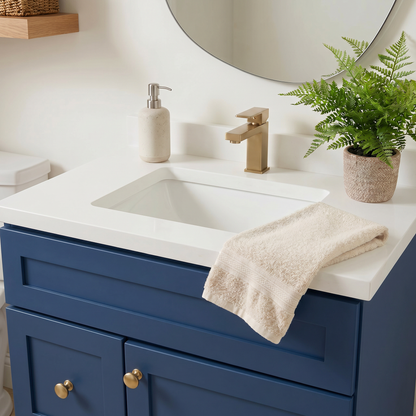 30" Navy Blue Shaker Vanity - Single Sink