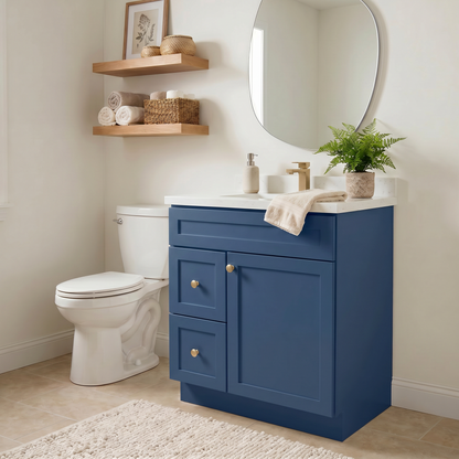 30" Navy Blue Shaker Vanity - Single Sink