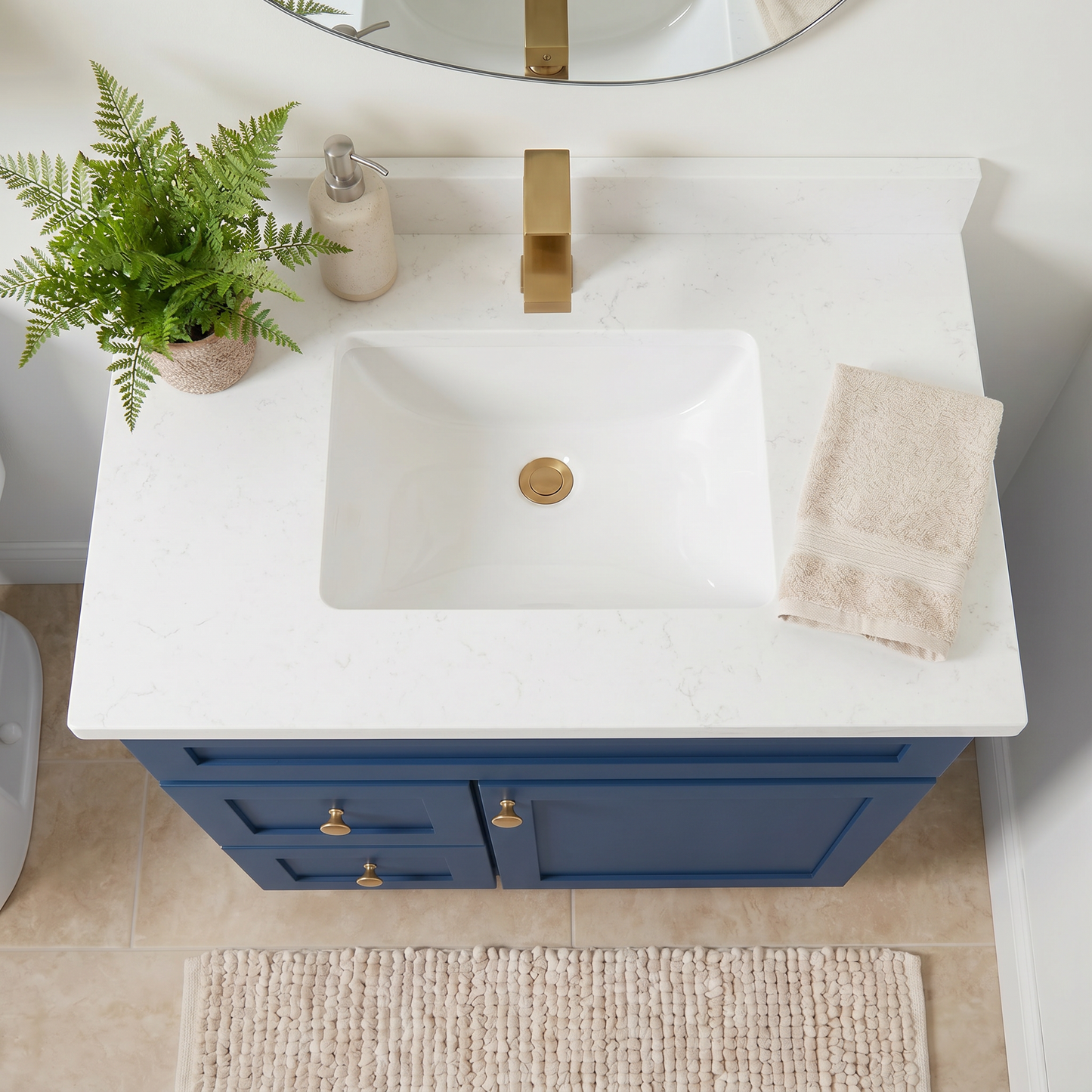 30" Navy Blue Shaker Vanity - Single Sink