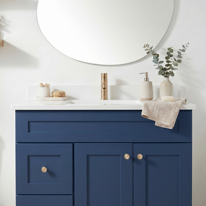36" Navy Blue Shaker Vanity - Single Sink