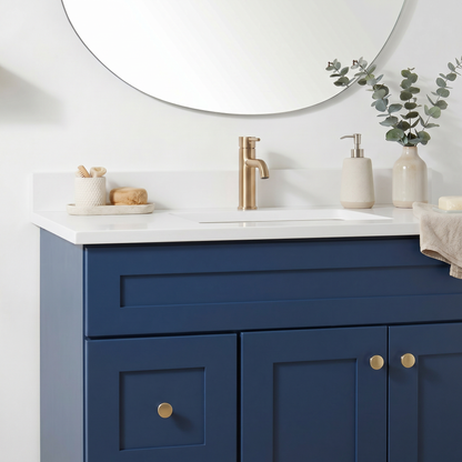 36" Navy Blue Shaker Vanity - Single Sink