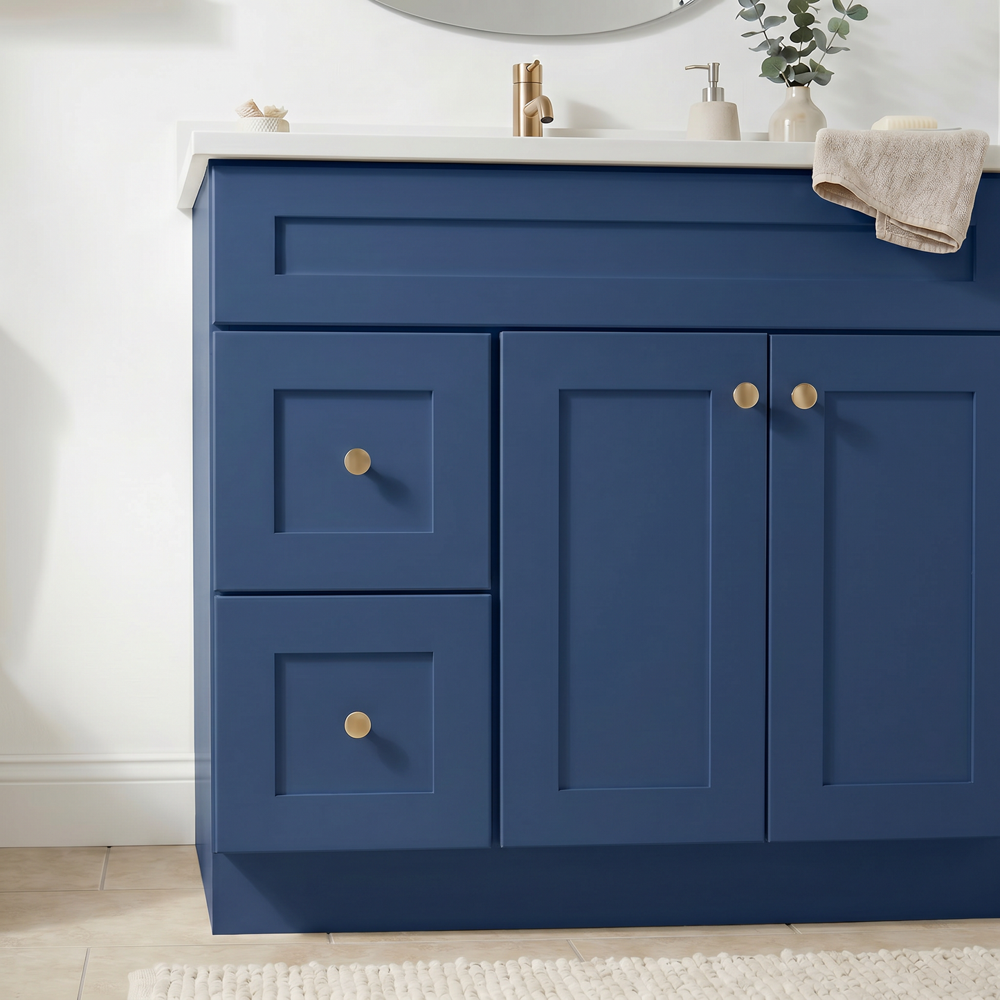 36" Navy Blue Shaker Vanity - Single Sink