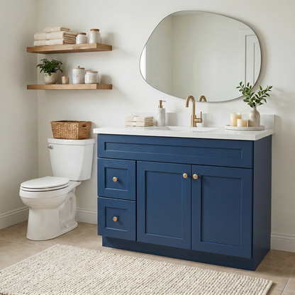 42" Navy Blue Shaker Vanity - Single Sink