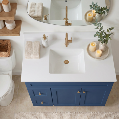 42" Navy Blue Shaker Vanity - Single Sink
