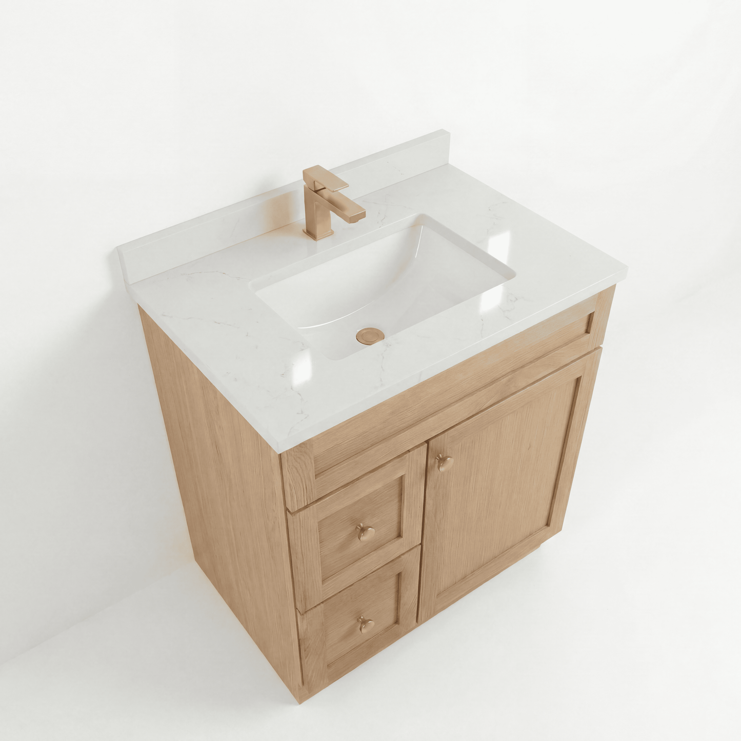 30" White Oak Shaker Vanity