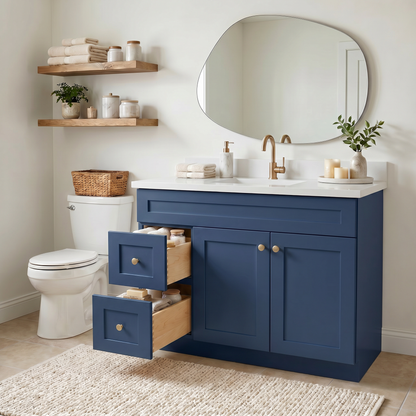 42" Navy Blue Shaker Vanity - Single Sink