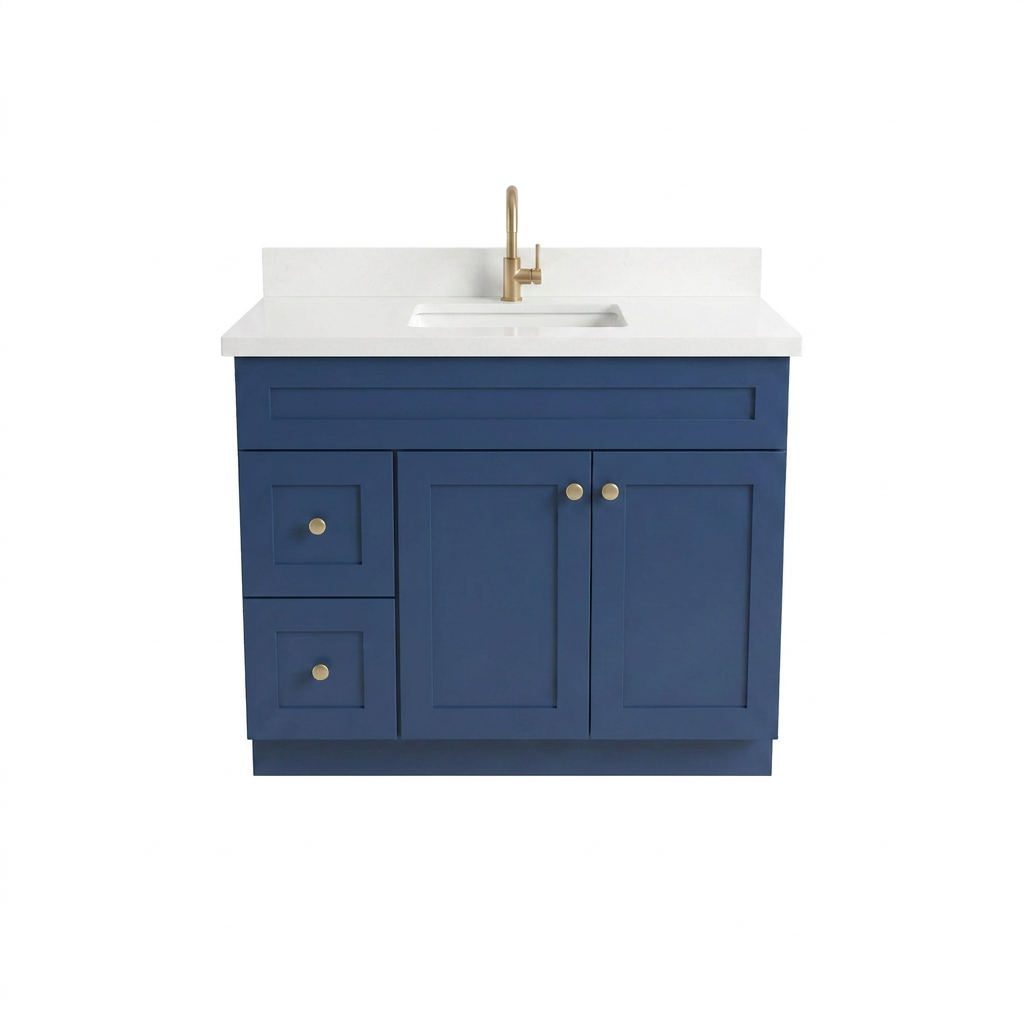 42" Navy Blue Shaker Vanity - Single Sink