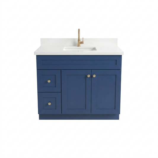 42" Navy Blue Shaker Vanity - Single Sink