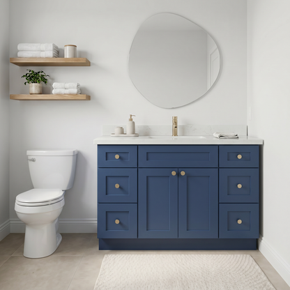 48" Navy Blue Shaker Vanity - Single Sink