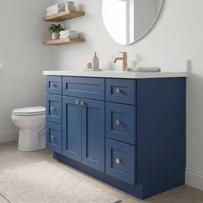48" Navy Blue Shaker Vanity - Single Sink