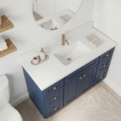 48" Navy Blue Shaker Vanity - Single Sink