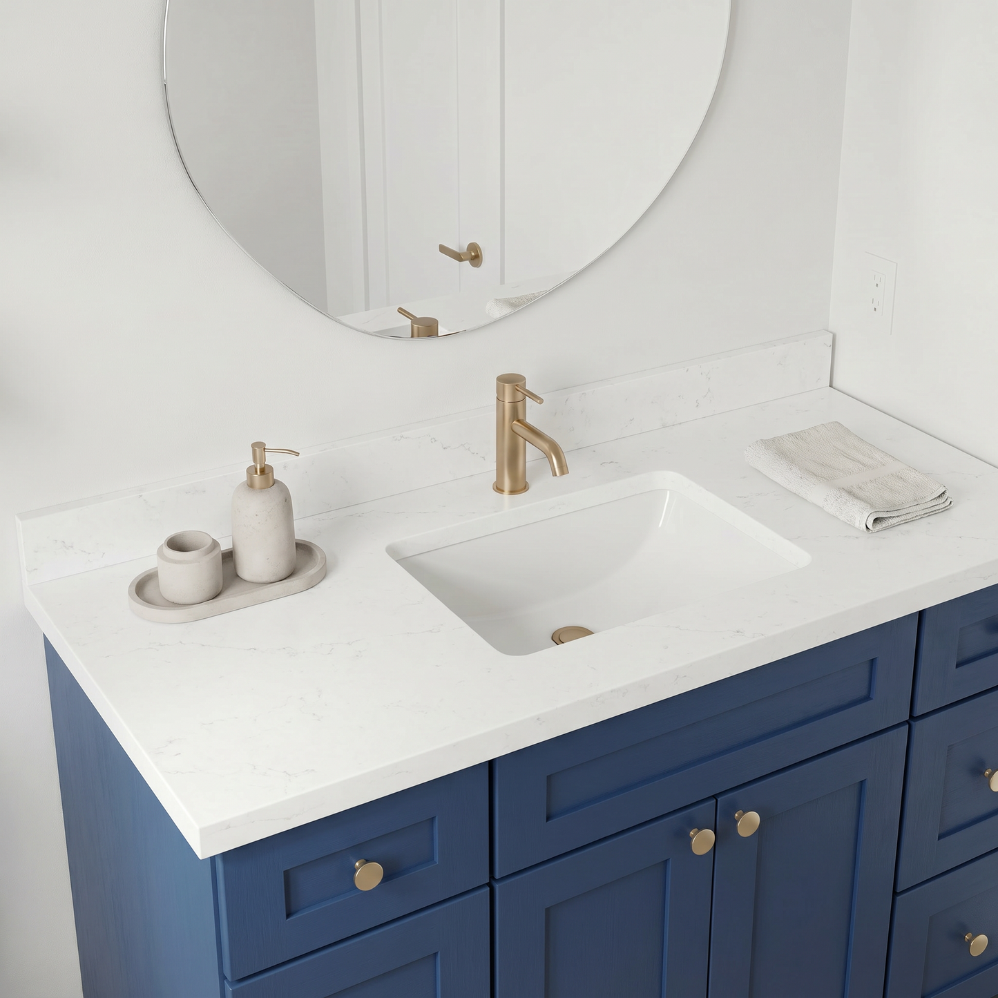 48" Navy Blue Shaker Vanity - Single Sink