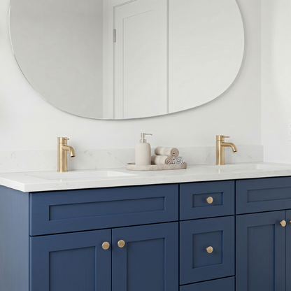 60" Navy Blue Shaker Vanity - Double Sink