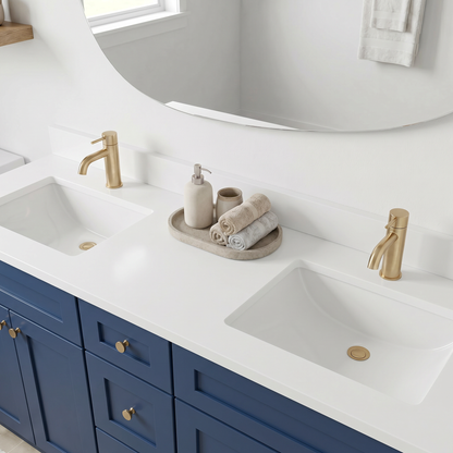 60" Navy Blue Shaker Vanity - Double Sink