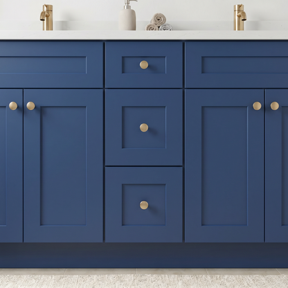 60" Navy Blue Shaker Vanity - Double Sink