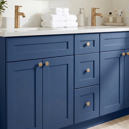 72" Navy Blue Shaker Vanity - Double Sink