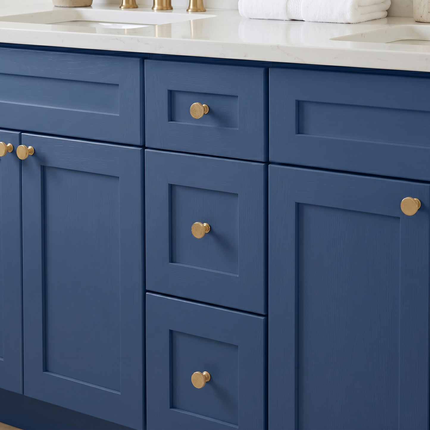 72" Navy Blue Shaker Vanity - Double Sink