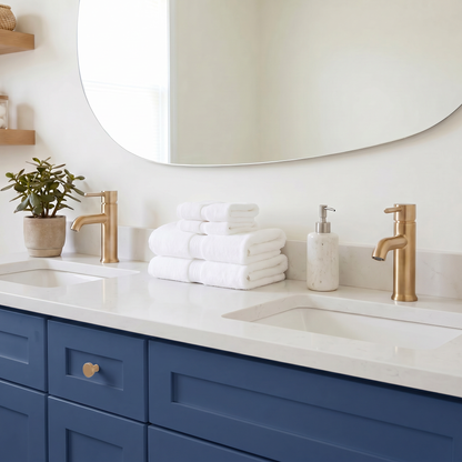 72" Navy Blue Shaker Vanity - Double Sink