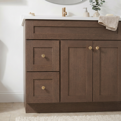 36" Coffee Bean Oak Shaker Vanity – Single Sink