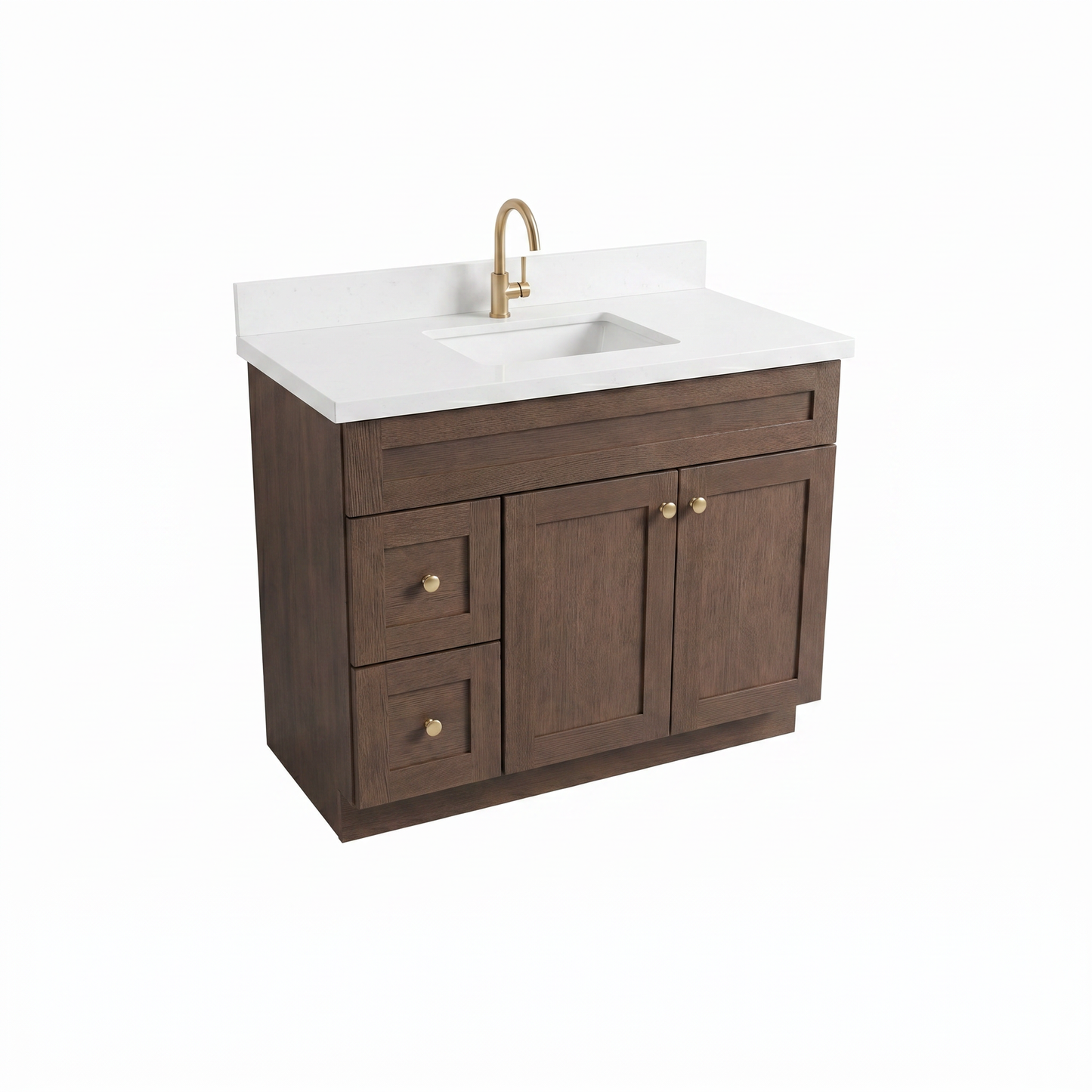 42" Coffee Bean Oak Shaker Vanity – Single Sink
