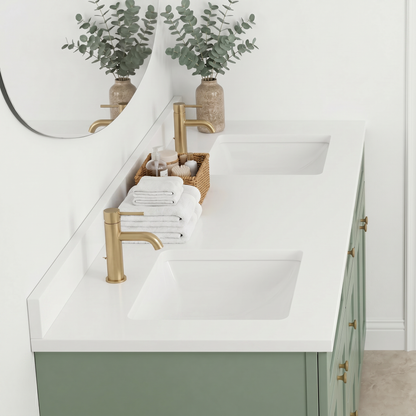 72" Olive Green Shaker Vanity – Double Sink