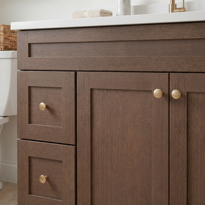 42" Coffee Bean Oak Shaker Vanity – Single Sink