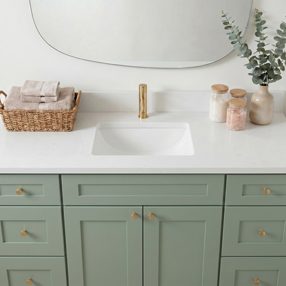 60" Olive Green Shaker Vanity – Single Sink