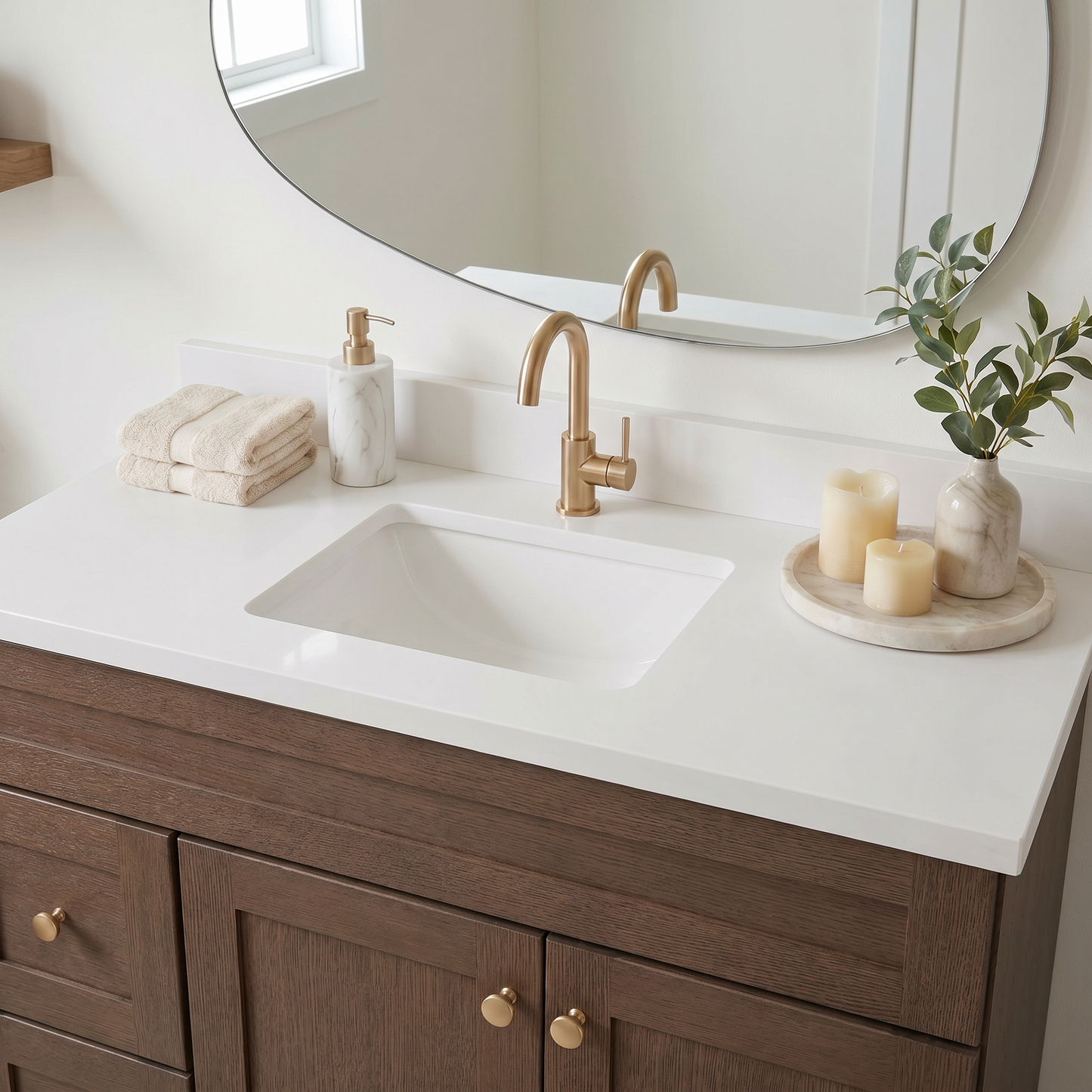 42" Coffee Bean Oak Shaker Vanity – Single Sink