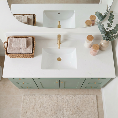 60" Olive Green Shaker Vanity – Single Sink