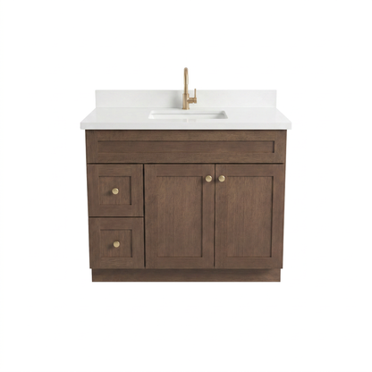 42" Coffee Bean Oak Shaker Vanity – Single Sink