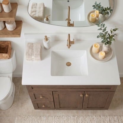 42" Coffee Bean Oak Shaker Vanity – Single Sink